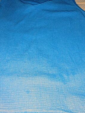 Blue Midi Dress - Sleeveless Textured Summer Dress